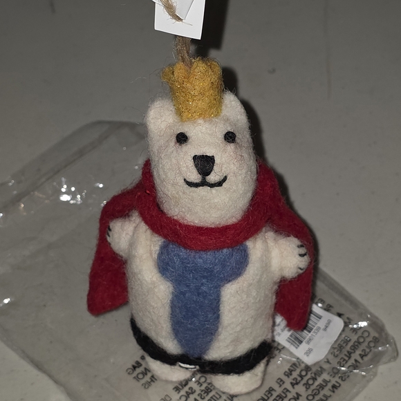 Pottery Barn Felt Superhero Bear Ornament NEW St. Jude - Picture 4 of 8